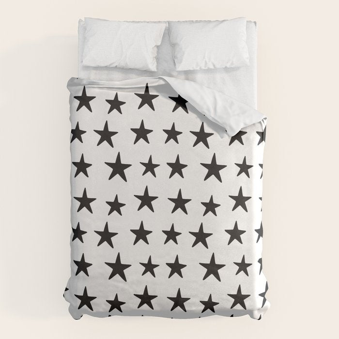 Star Pattern Black On White Duvet Cover Gallery Image 6