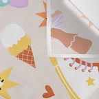 Pastel Nostalgic Doodles - Retro Teen Pattern Wall Tapestry Gallery Image 3