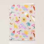 Pastel Nostalgic Doodles - Retro Teen Pattern Stationery Card Gallery Image 2