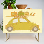 Wandering bug adventure mobile retro surf art by surfy birdy Credenza Gallery Image 1