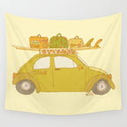 Wandering bug adventure mobile retro surf art by surfy birdy Wall Tapestry Gallery Image 4