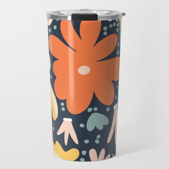 Orange flowers Travel Mug Gallery Image 1
