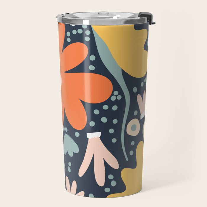 Orange flowers Travel Mug Gallery Image 2