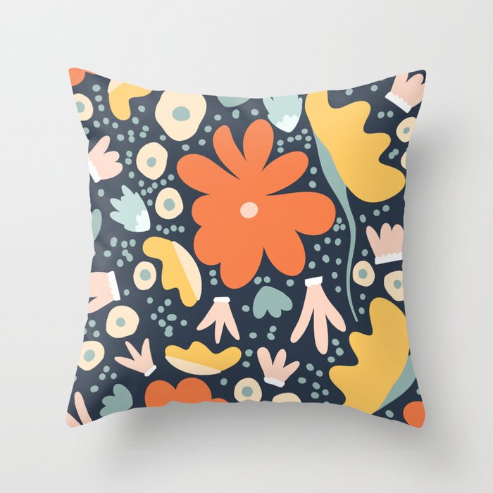 Orange flowers Throw Pillow Gallery Image 6