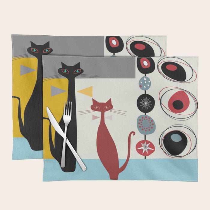 Mid-Century Modern Art Cats Placemat Gallery Image 1
