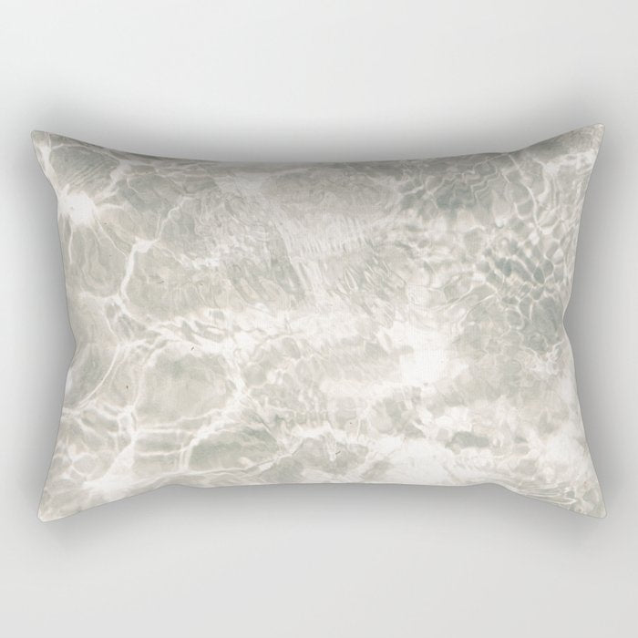 Clear water | beach fine art photography | sea wave and sand Rectangular Pillow Gallery Image 2