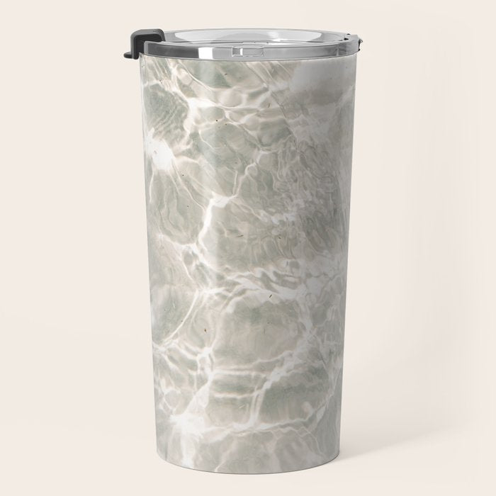 Clear water | beach fine art photography | sea wave and sand Travel Mug Gallery Image 3