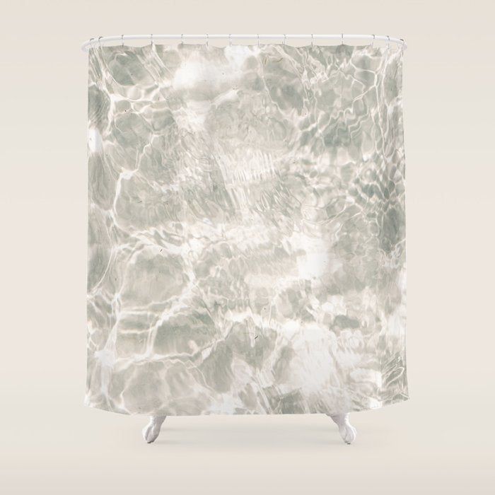 Clear water | beach fine art photography | sea wave and sand Shower Curtain Gallery Image 1