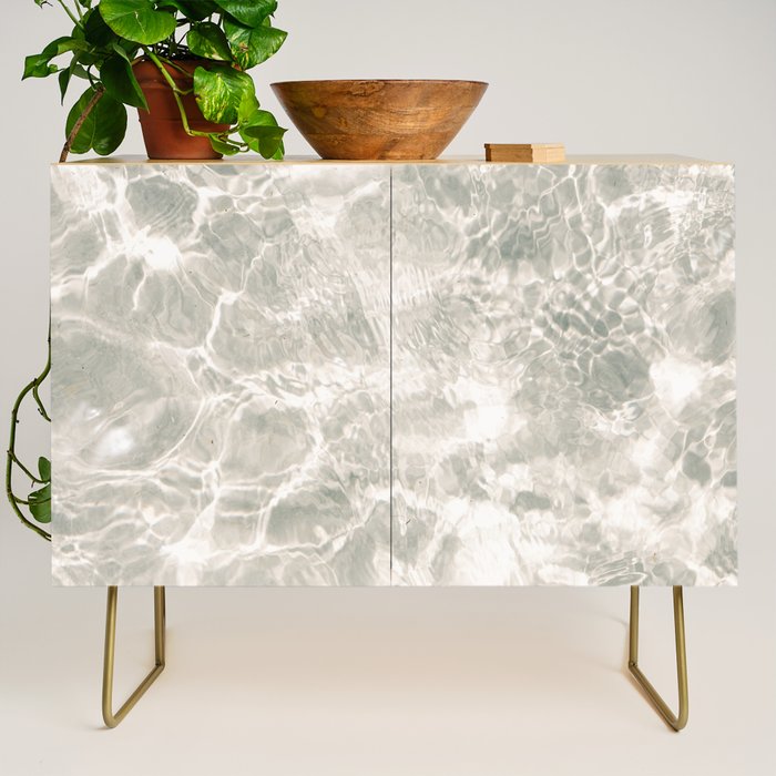 Clear water | beach fine art photography | sea wave and sand Credenza Gallery Image 1