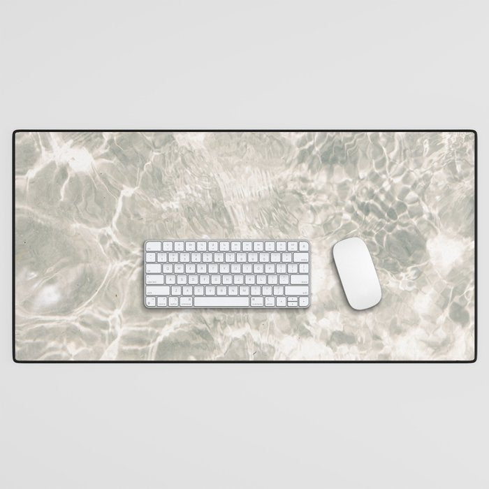 Clear water | beach fine art photography | sea wave and sand Desk Mat Gallery Image 1