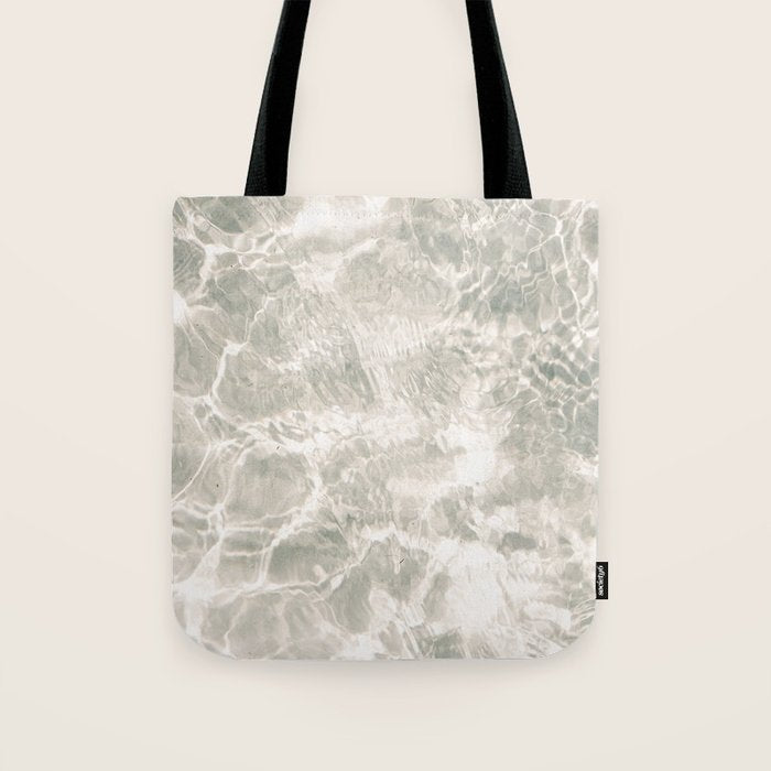 Clear water | beach fine art photography | sea wave and sand Tote Bag Gallery Image 1