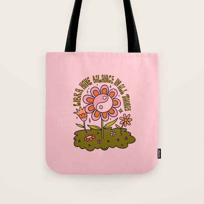 Libra Flower Tote Bag Gallery Image 1