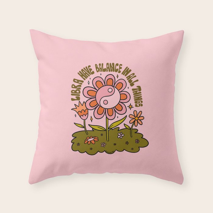 Libra Flower Throw Pillow Gallery Image 6