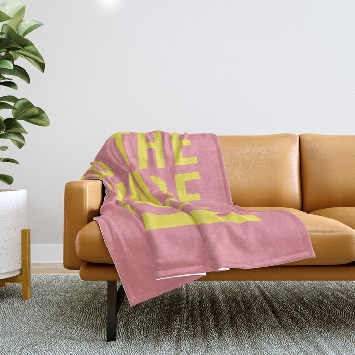 To The Dance Floor Left Arrow (Pink Yellow) Throw Blanket Gallery Image 1