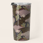 Vintage Art Deco Bat and Flowers Travel Mug Gallery Image 3