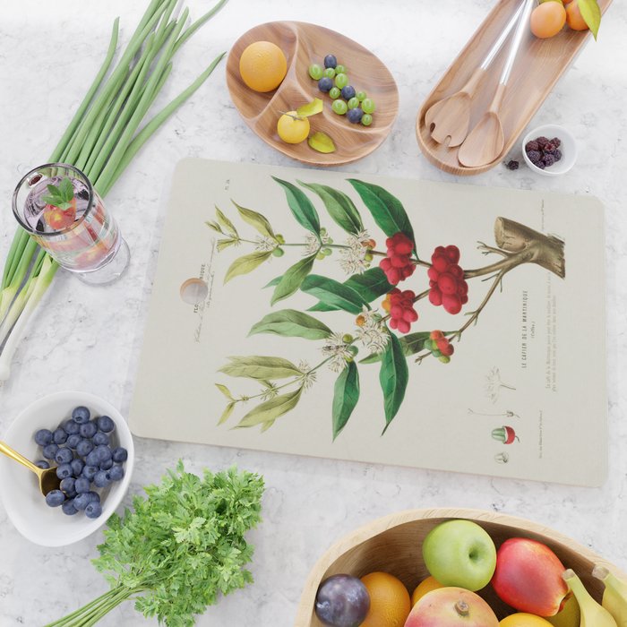 Coffee plant by Étienne Denisse from "Flore d'Amérique" (1843)  Cutting Board Gallery Image 2