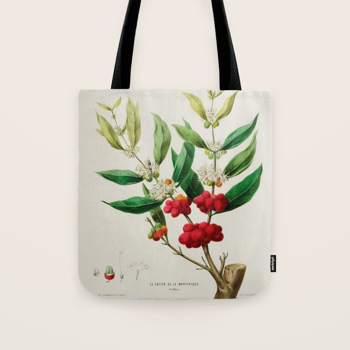 Coffee plant by Étienne Denisse from "Flore d'Amérique" (1843)  Tote Bag Gallery Image 1