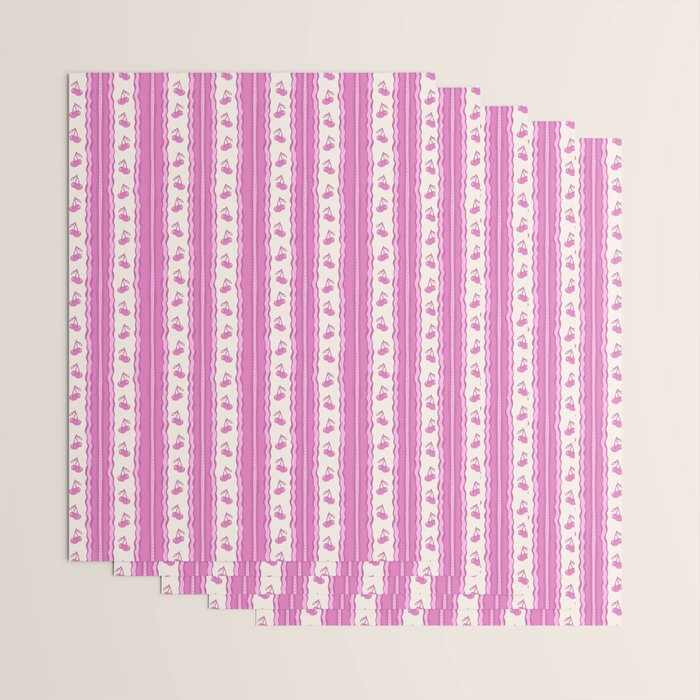Cherry Wave Stripe Wrapping Paper Gallery Image 3