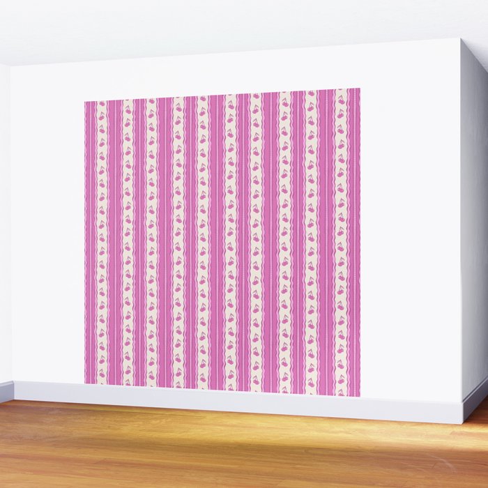 Cherry Wave Stripe Wall Mural Gallery Image 2