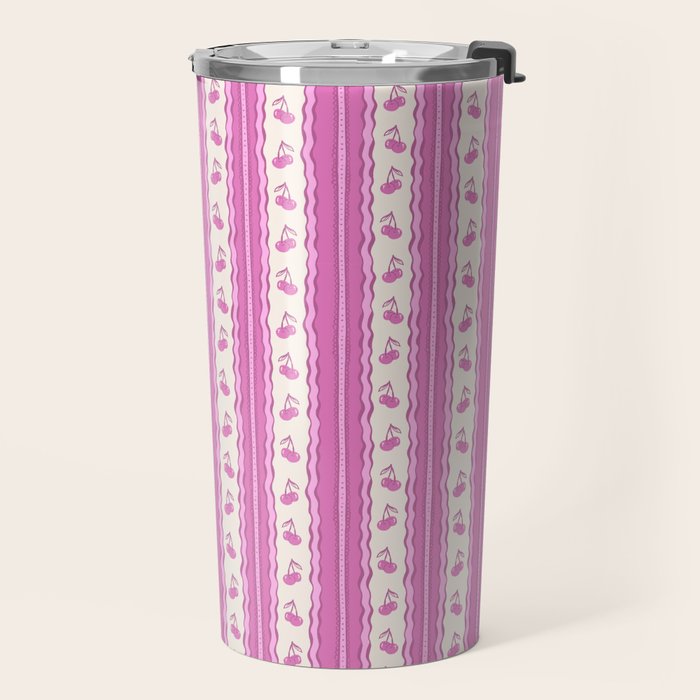 Cherry Wave Stripe Travel Mug Gallery Image 2
