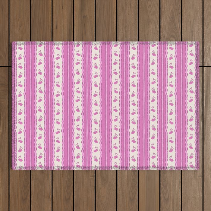 Cherry Wave Stripe Outdoor Rug Gallery Image 1