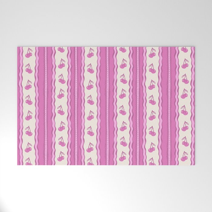 Cherry Wave Stripe Welcome Mat Gallery Image 1