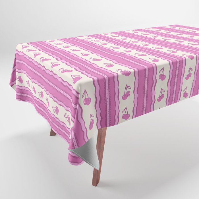 Cherry Wave Stripe Tablecloth Gallery Image 1