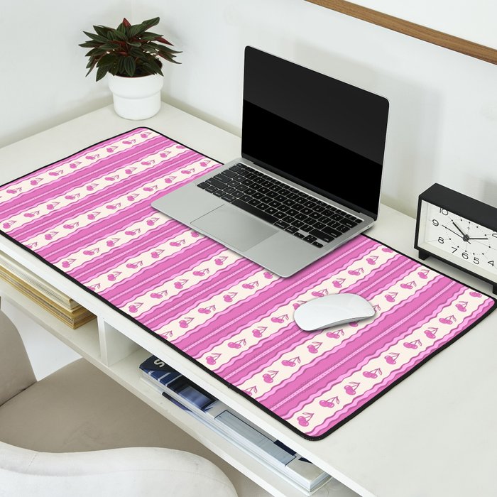 Cherry Wave Stripe Desk Mat Gallery Image 2