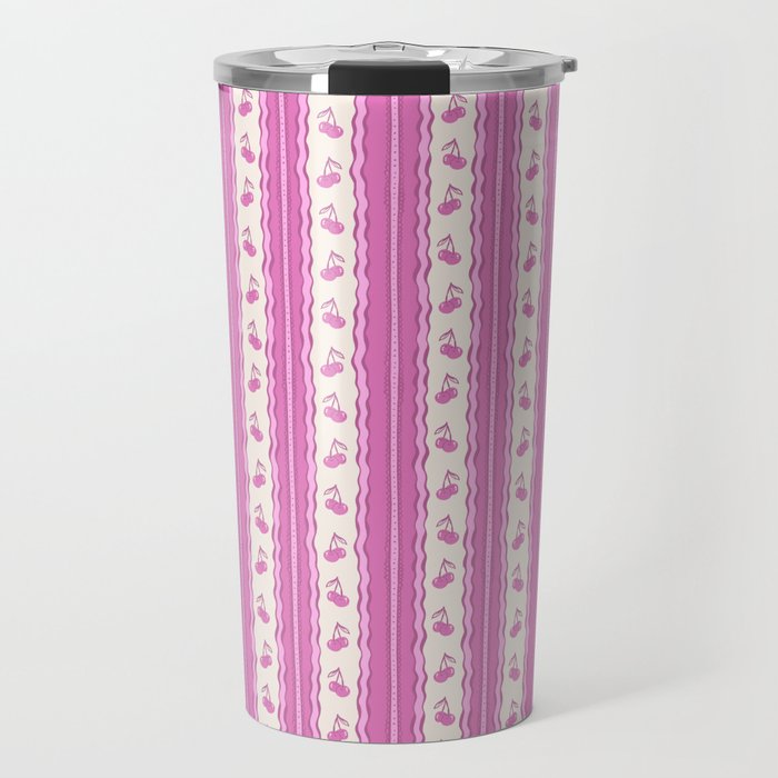 Cherry Wave Stripe Travel Mug Gallery Image 1