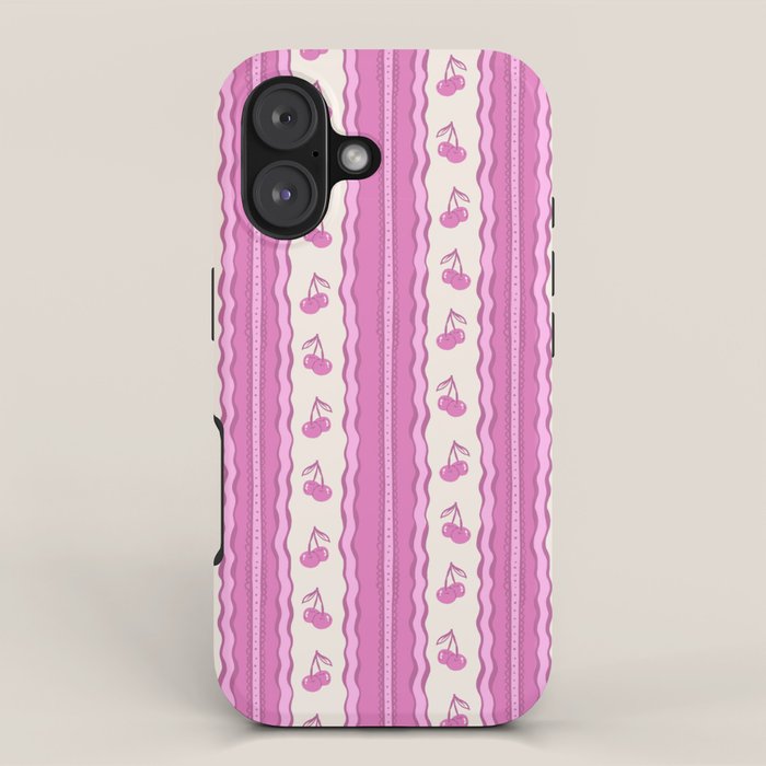 Cherry Wave Stripe Iphone Case