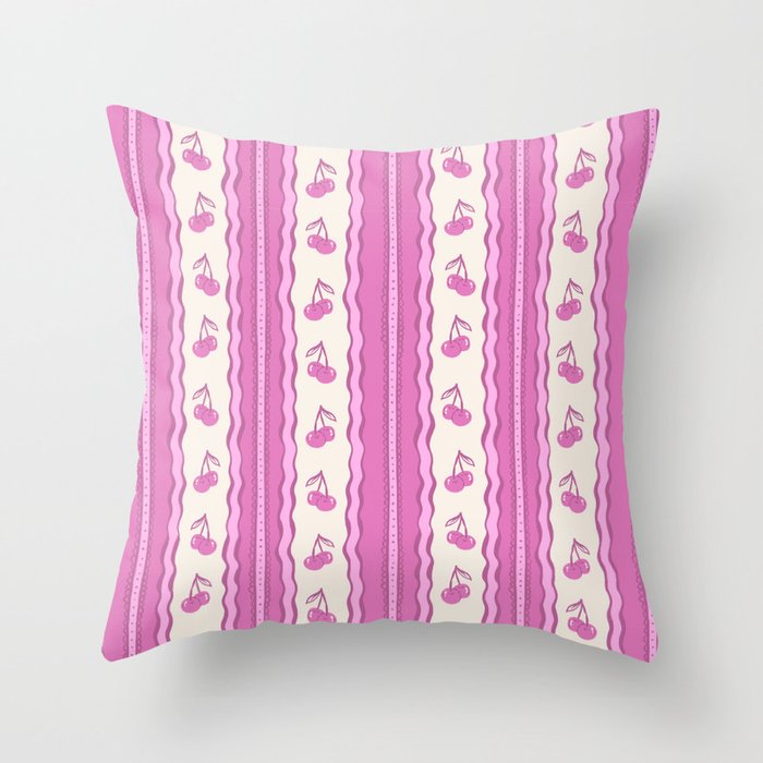 Cherry Wave Stripe Throw Pillow Gallery Image 6