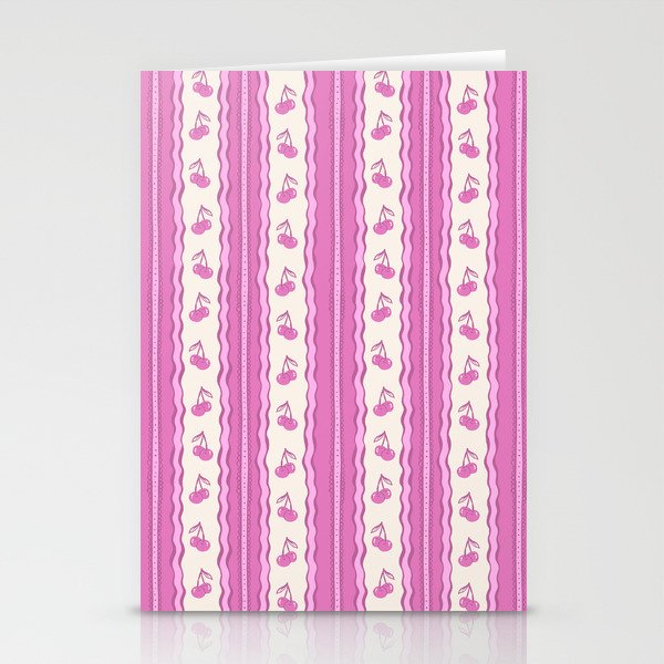 Cherry Wave Stripe Stationery Card Gallery Image 2