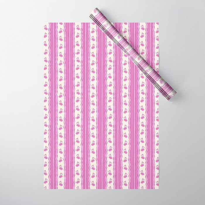 Cherry Wave Stripe Wrapping Paper Gallery Image 1