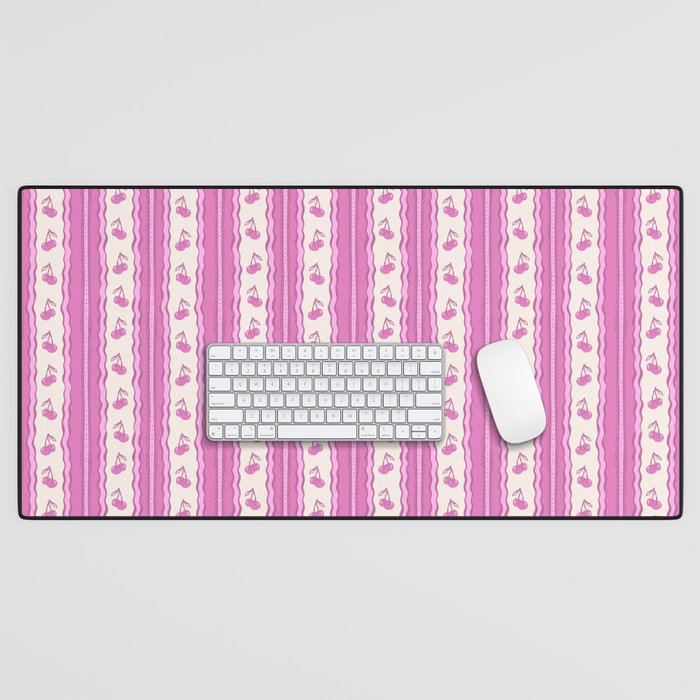 Cherry Wave Stripe Desk Mat Gallery Image 1