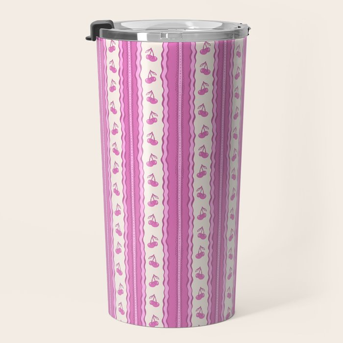 Cherry Wave Stripe Travel Mug Gallery Image 3