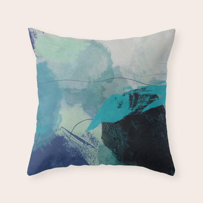 sea ocean abstract art Throw Pillow Gallery Image 1