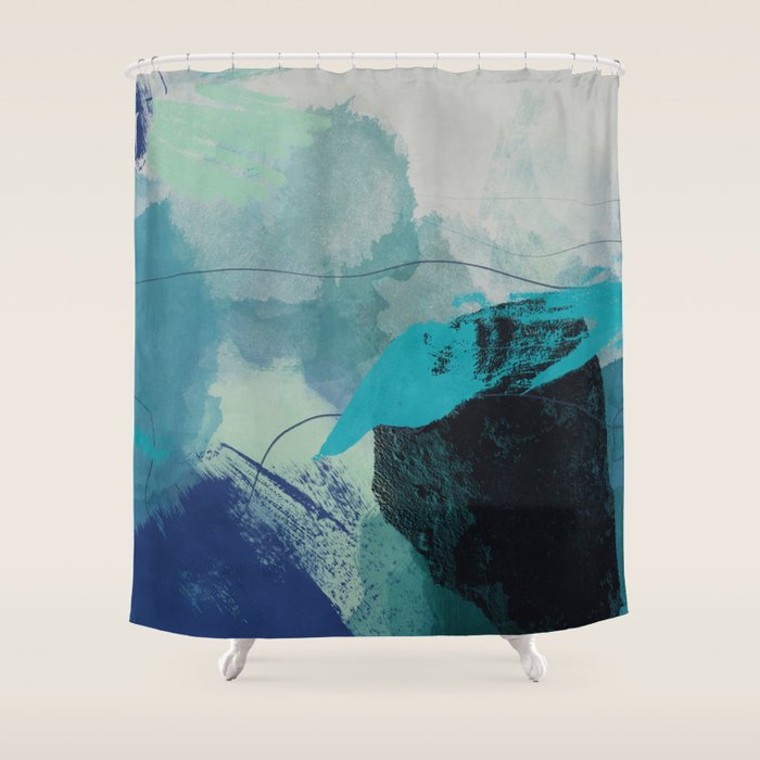sea ocean abstract art Shower Curtain Gallery Image 1