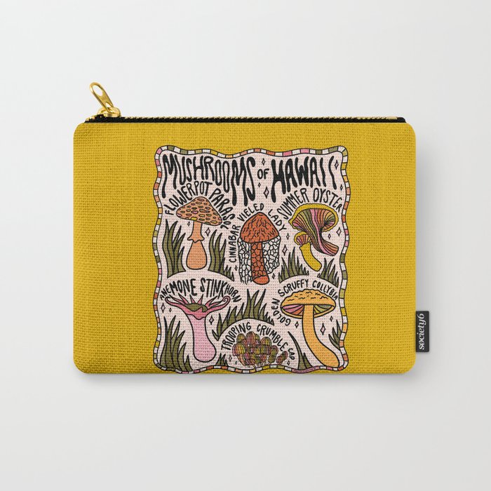 Mushrooms of Hawaii Carry All Pouch Gallery Image 1