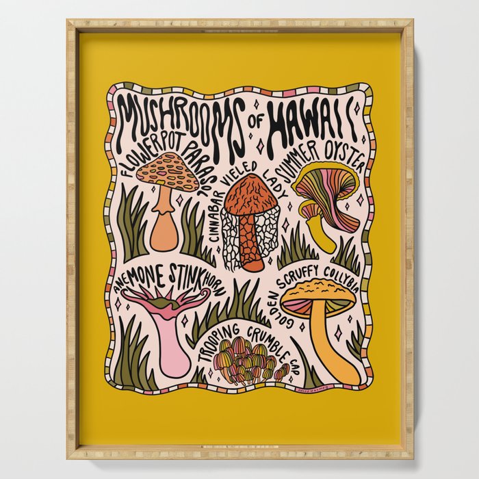 Mushrooms of Hawaii Serving Tray Gallery Image 1