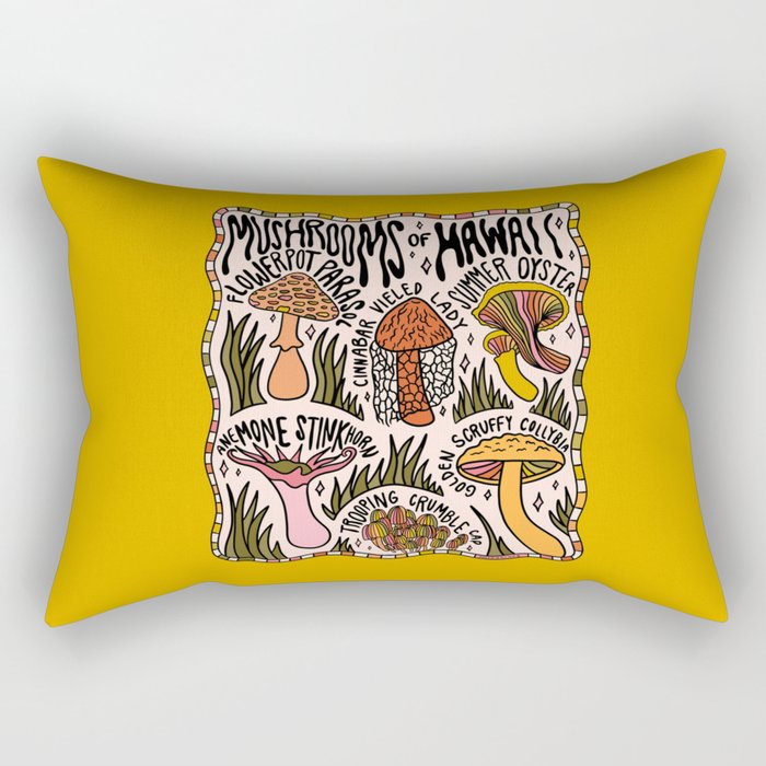Mushrooms of Hawaii Rectangular Pillow Gallery Image 2