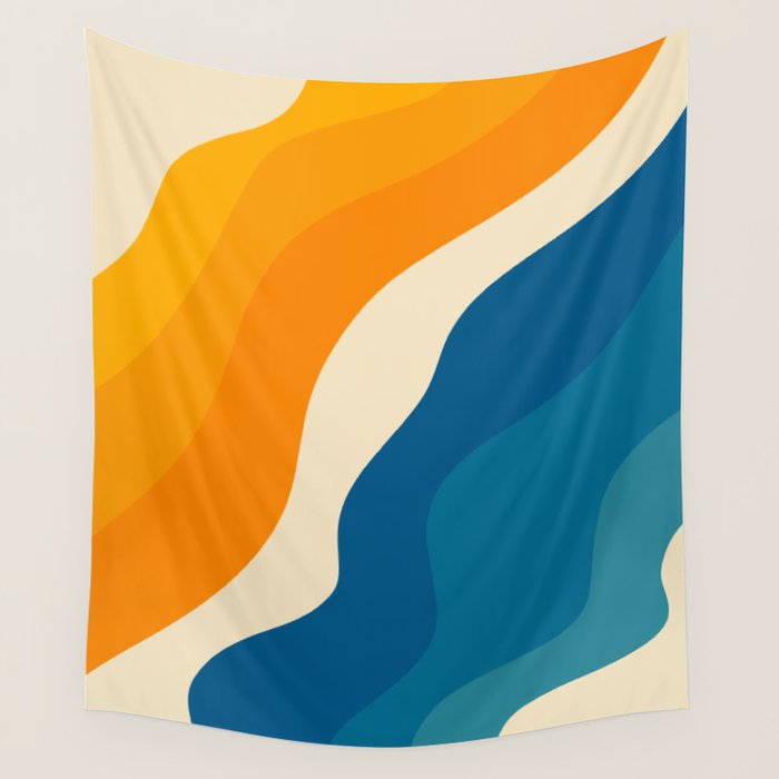 Minimalist abstract waves Wall Tapestry Gallery Image 4