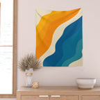Minimalist abstract waves Wall Tapestry Gallery Image 2