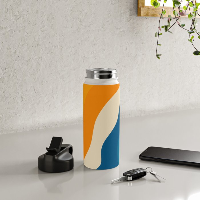 Minimalist abstract waves Water Bottle Gallery Image 4