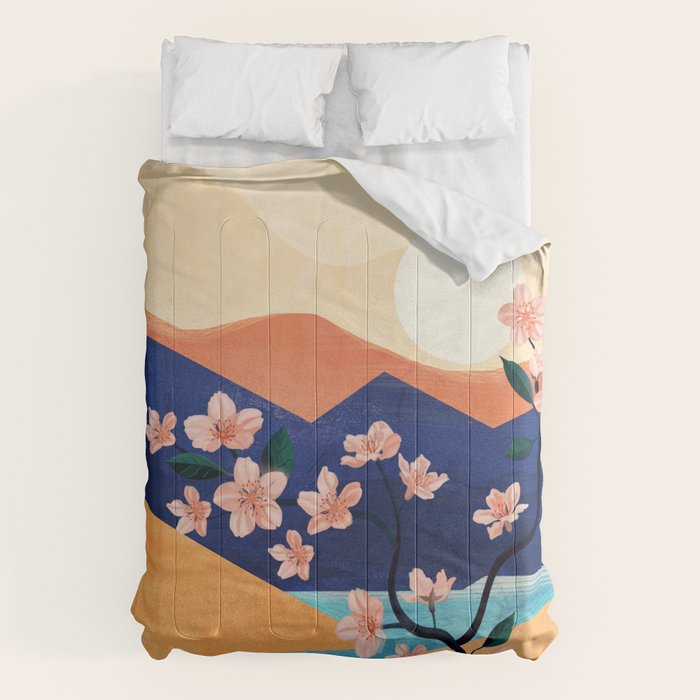 Warm spring sunchine near the flowing river Comforter Gallery Image 6