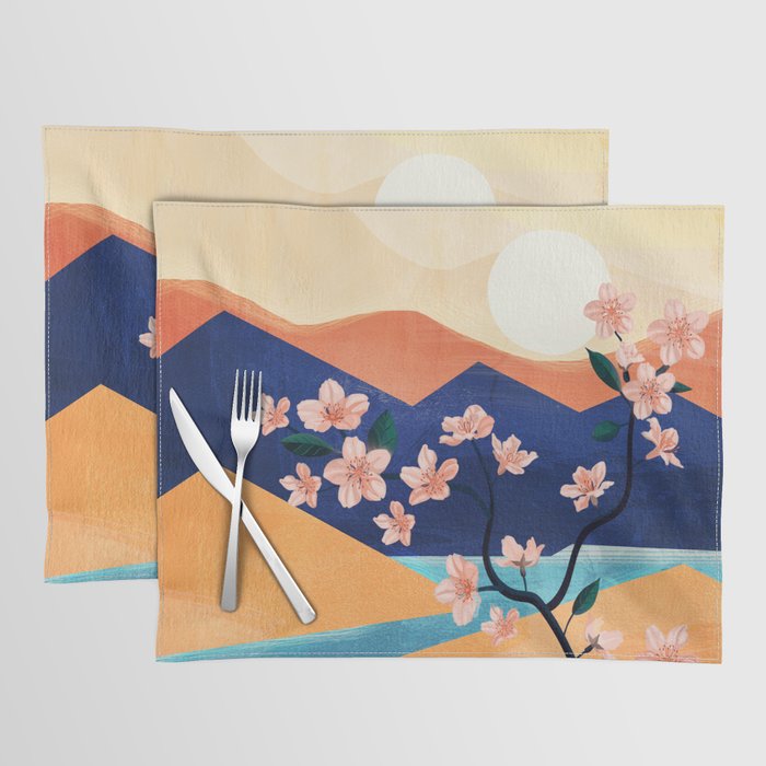 Warm spring sunchine near the flowing river Placemat Gallery Image 1
