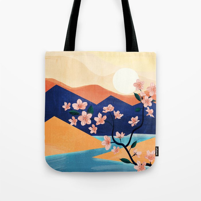 Warm spring sunchine near the flowing river Tote Bag Gallery Image 1