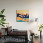 Warm spring sunchine near the flowing river Wood Wall Art Gallery Image 2