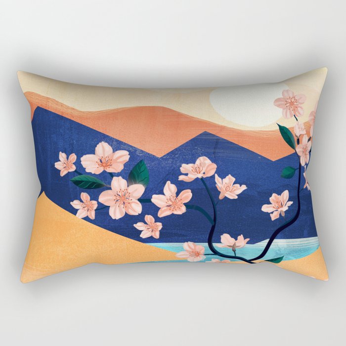 Warm spring sunchine near the flowing river Rectangular Pillow Gallery Image 1