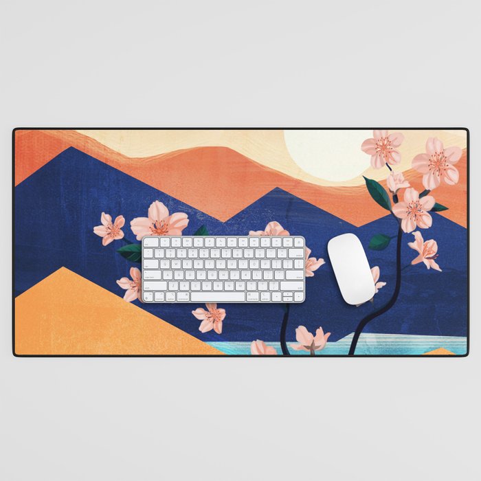 Warm spring sunchine near the flowing river Desk Mat Gallery Image 1