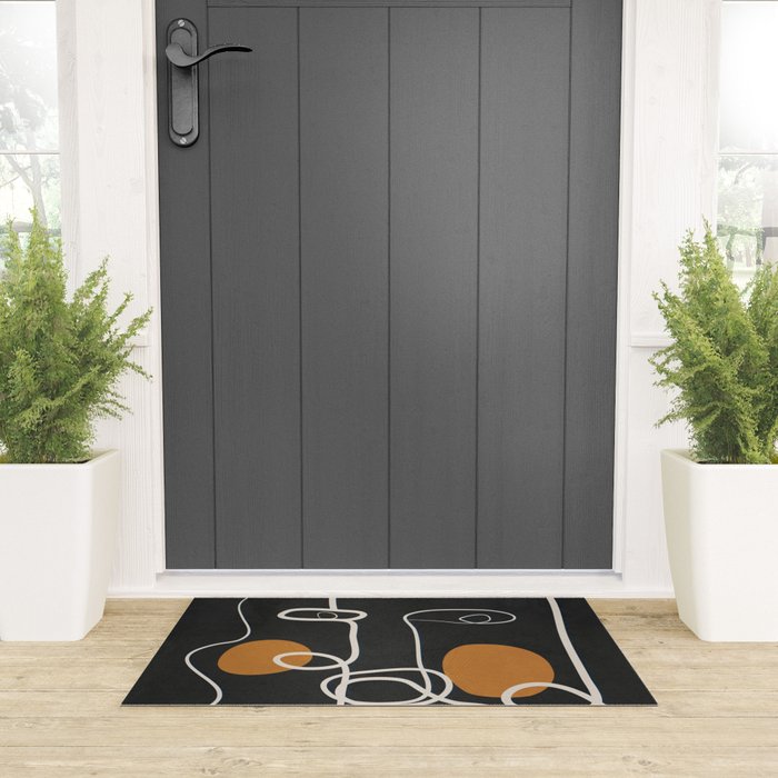 Abstract Face Line Art 04 Welcome Mat Gallery Image 3